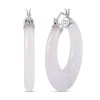 Weiße Jade Ohrringe 925 Silber Rhodiniert Ca. 77,00 Ct. -Schmuck Shoplc 3642518