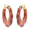 Rote Jade-Creolen, 925 Silber Vergoldet Ca. 81.50 Ct 2 Rote Jade-Creolen, 925 Silber Vergoldet Ca. 81.50 Ct -Schmuck Shoplc 3701078