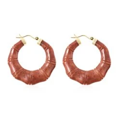 Rote Jade-Creolen, 925 Silber Vergoldet Ca. 81.50 Ct -Schmuck Shoplc 3701078 3