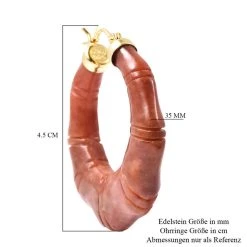 Rote Jade-Creolen, 925 Silber Vergoldet Ca. 81.50 Ct -Schmuck Shoplc 3701078 4