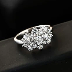 LUSTRO STELLA Hergestellt Mit Feinster ZIRKONIA Ring 925 Silber Platiniert (Größe 16.00) Ca. 2,22 Ct -Schmuck Shoplc 3792544 1