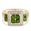 Natürlicher Chromdiopsid Und Zirkon-Ring, 925 Silber Gelbgold Vermeil (Größe 16.00) Ca. 1.74 Ct -Schmuck Shoplc 3795434