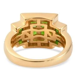 Natürlicher Chromdiopsid Und Zirkon-Ring, 925 Silber Gelbgold Vermeil (Größe 16.00) Ca. 1.74 Ct -Schmuck Shoplc 3795434 5