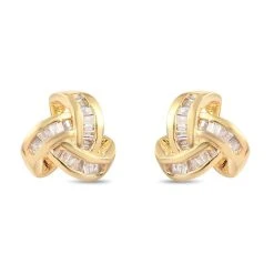 0,25 Ct. Diamant Knoten Ohrstecker Aus 925 Silber Platiniert