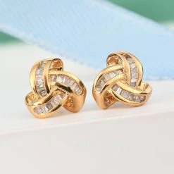 0,25 Ct. Diamant Knoten Ohrstecker Aus 925 Silber Platiniert -Schmuck Shoplc 3798242 1