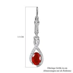 Mexikanische Kirschfeuer-Opal Und Zirkon-Ohrringe, 925 Silber Platiniert Ca. 1.28 Ct -Schmuck Shoplc 3804311 5