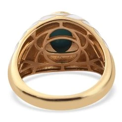 Natürlicher Sleeping Beauty Türkis Solitär-Ring, 925 Silber Vermeil (Größe 17.00) Ca. 1,07 Ct -Schmuck Shoplc 3809859 5