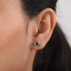 Natürlicher Chromdiopsid Ohrstecker 925 Silber Platiniert Ca. 0,94 Ct -Schmuck Shoplc 3810810 2