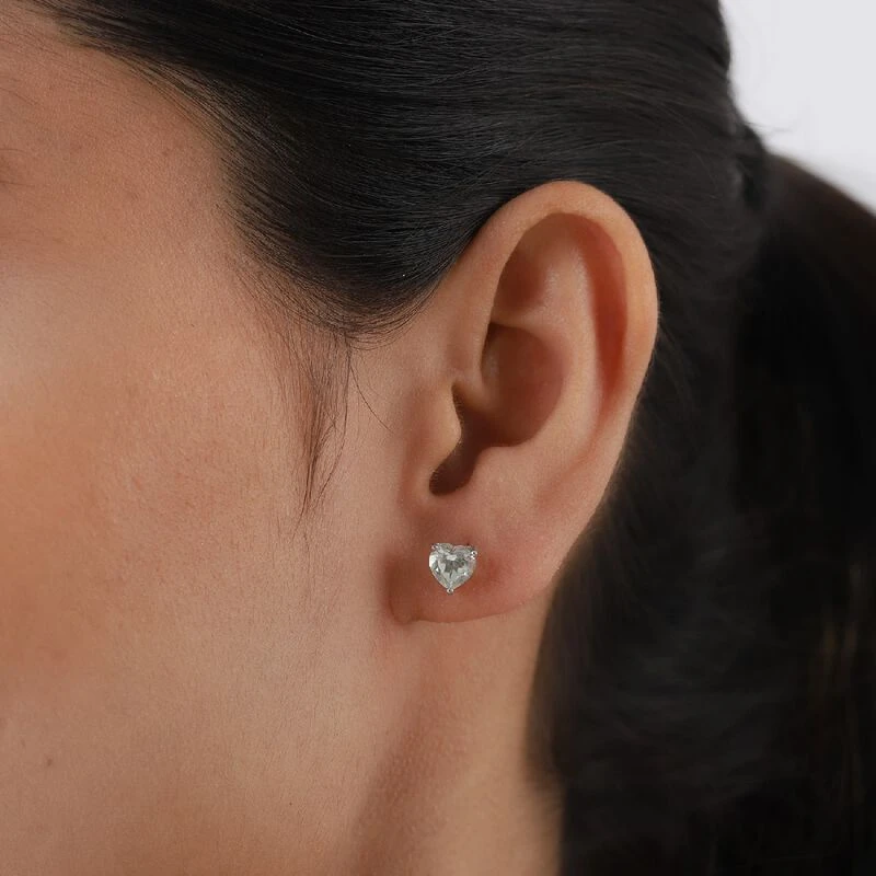 Prasiolith Ohrstecker 925 Silber Platiniert Ca. 1,33 Ct 5 Prasiolith Ohrstecker 925 Silber Platiniert Ca. 1,33 Ct – Bild 3