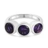 Marokkanischer Amethyst 3 Stein Ring 925 Silber Platiniert (Größe 20.00) Ca. 2,07 Ct -Schmuck Shoplc 3818170