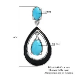 Natürlicher Sleeping Beauty Türkis Ohrringe 925 Silber Platiniert Ca. 2,34 Ct -Schmuck Shoplc 3825376 4