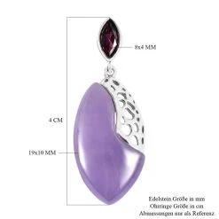 Lila Jade Und Rhodolith Granat Ohrringe 925 Silber Rhodiniert Ca. 27,00 Ct -Schmuck Shoplc 3830005 3