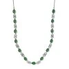 Grüne Jade Halskette 45 Cm 925 Silber Platiniert Ca. 12,01 Ct -Schmuck Shoplc 3834330