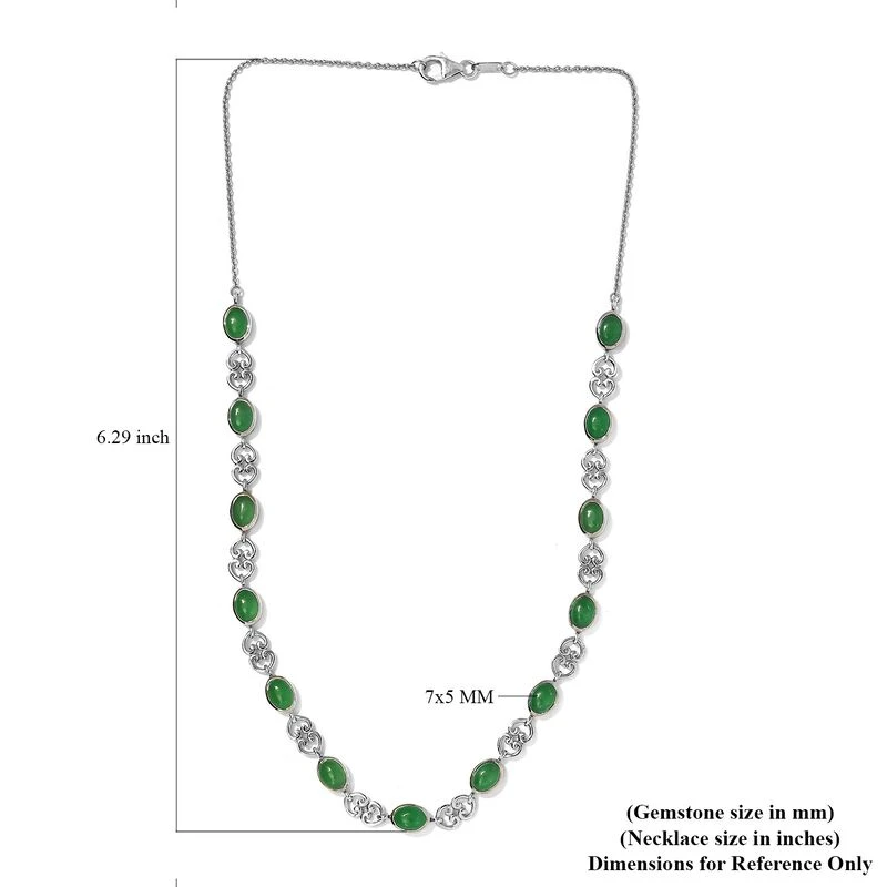 Grüne Jade Halskette 45 Cm 925 Silber Platiniert Ca. 12,01 Ct 8 Grüne Jade Halskette 45 Cm 925 Silber Platiniert Ca. 12,01 Ct – Bild 6