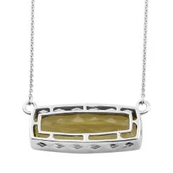 Ouro Verde-Quarz Halskette Ca. 45 Cm 925 Silber Platiniert Ca. 11,49 Ct -Schmuck Shoplc 3834653 4