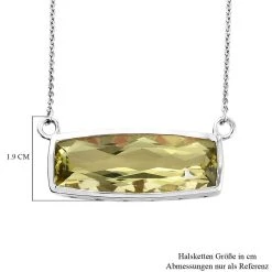 Ouro Verde-Quarz Halskette Ca. 45 Cm 925 Silber Platiniert Ca. 11,49 Ct -Schmuck Shoplc 3834653 6