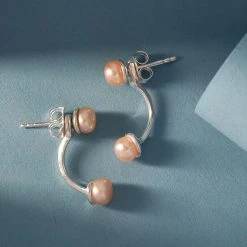 Rosa Süßwasserperlen-Ohrringe, 925 Silber -Schmuck Shoplc 3837850 1