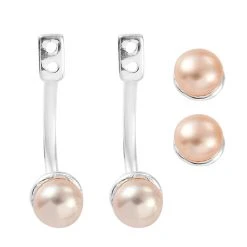 Rosa Süßwasserperlen-Ohrringe, 925 Silber -Schmuck Shoplc 3837850 4