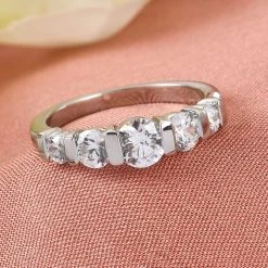 LUSTRO STELLA Hergestellt Mit Feinster ZIRKONIA Ring 925 Silber Platiniert (Größe 16.00) Ca. 2,16 Ct -Schmuck Shoplc 3858901 1