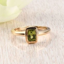 Natürlicher Peridot Solitär Ring 925 Silber Vergoldet (Größe 16.00) Ca. 0,91 Ct 10 Natürlicher Peridot Solitär Ring 925 Silber Vergoldet (Größe 16.00) Ca. 0,91 Ct -Schmuck Shoplc 3866849 1