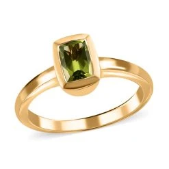 Natürlicher Peridot Solitär Ring 925 Silber Vergoldet (Größe 16.00) Ca. 0,91 Ct 12 Natürlicher Peridot Solitär Ring 925 Silber Vergoldet (Größe 16.00) Ca. 0,91 Ct -Schmuck Shoplc 3866849 3