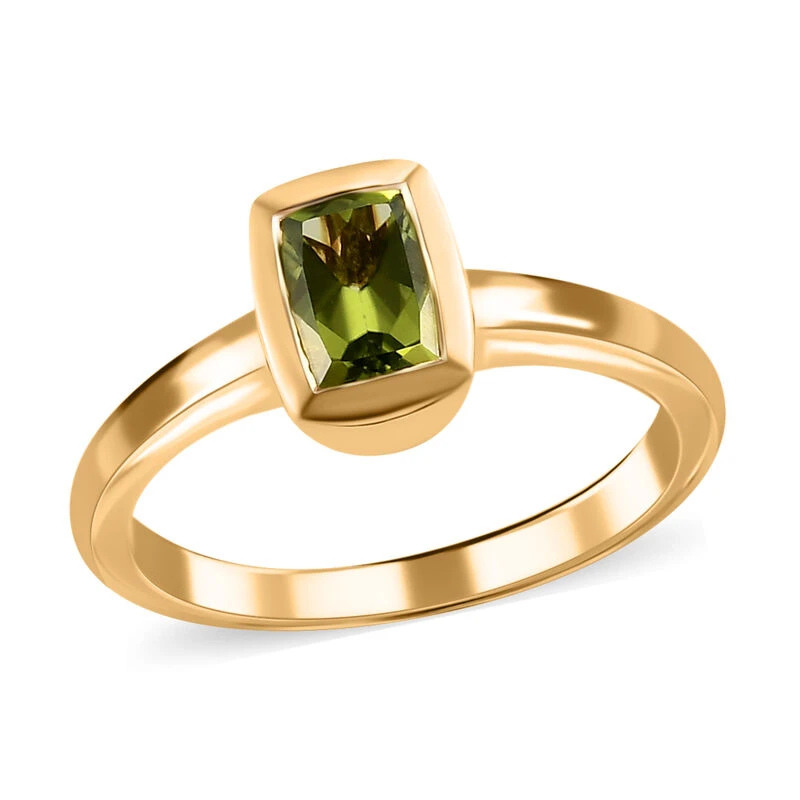 Natürlicher Peridot Solitär Ring 925 Silber Vergoldet (Größe 16.00) Ca. 0,91 Ct 6 Natürlicher Peridot Solitär Ring 925 Silber Vergoldet (Größe 16.00) Ca. 0,91 Ct – Bild 4