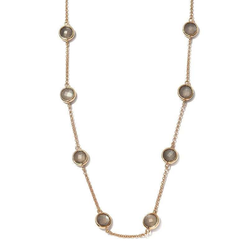 Grauer Mondstein Halskette 45 Cm 925 Silber Vergoldet Ca. 20,07 Ct 3 Grauer Mondstein Halskette 45 Cm 925 Silber Vergoldet Ca. 20,07 Ct