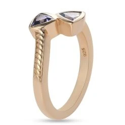 Tansanit Bypass Ring 925 Silber Vergoldet (Größe 16.00) Ca. 0,69 Ct -Schmuck Shoplc 3873507 4