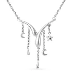 Lucy Q Halskette, Ca. 50 Cm, 925 Silber Rhodiniert Ca. 8,80g