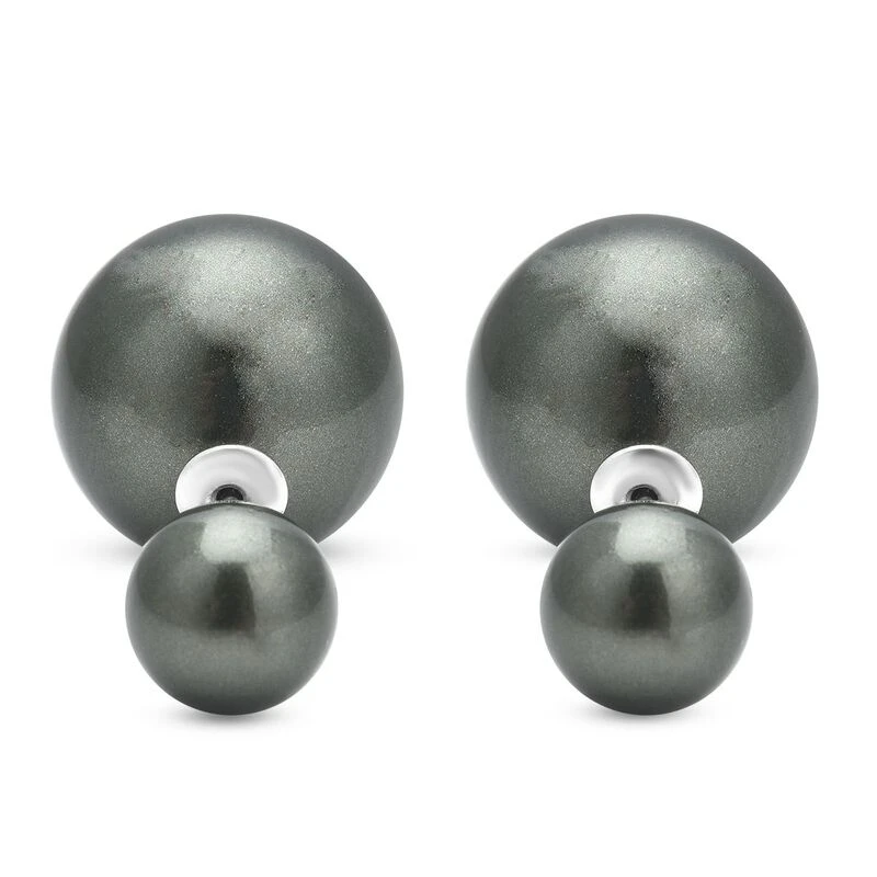 Tahitische Muschelkernperlen Ohrringe, 925 Silber Rhodiniert Ca. 47.50 Ct 3 Tahitische Muschelkernperlen Ohrringe, 925 Silber Rhodiniert Ca. 47.50 Ct