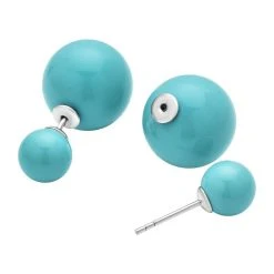 Türkise Muschelkernperlen Ohrringe, 925 Silber Rhodiniert -Schmuck Shoplc 3885981 3