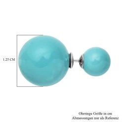 Türkise Muschelkernperlen Ohrringe, 925 Silber Rhodiniert -Schmuck Shoplc 3885981 4