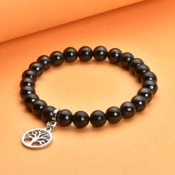 Flexibles Schungit-Armband, Ca. 17-19 Cm, Ca. 92.00 Ct -Schmuck Shoplc 3888295 1