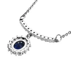 Glas Und Weiße Zirkonia-Halskette, Ca. 50 Cm, Reines Messing Ca. 1.50 Ct -Schmuck Shoplc 3890129 3