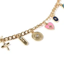 Schlichtes Edelstein- Und Weißes Kristall Charme-Armband/Fußkette, Ca. 19 Cm, Goldfarben -Schmuck Shoplc 6081073 4