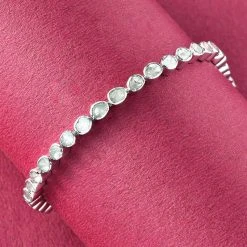 Handgearbeitetes Polki Diamant-Armband, Ca. 19 Cm, 925 Silber Platiniert Ca. 2,00 Ct -Schmuck Shoplc 6297596 1