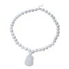 Weiße Jade Halskette 45 Cm 925 Silber Rhodiniert Ca. 413,50 Ct -Schmuck Shoplc 6343969