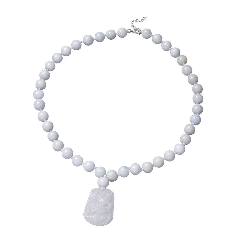 Weiße Jade Halskette 45 Cm 925 Silber Rhodiniert Ca. 413,50 Ct 3 Weiße Jade Halskette 45 Cm 925 Silber Rhodiniert Ca. 413,50 Ct