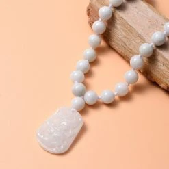 Weiße Jade Halskette 45 Cm 925 Silber Rhodiniert Ca. 413,50 Ct 8 Weiße Jade Halskette 45 Cm 925 Silber Rhodiniert Ca. 413,50 Ct -Schmuck Shoplc 6343969 1