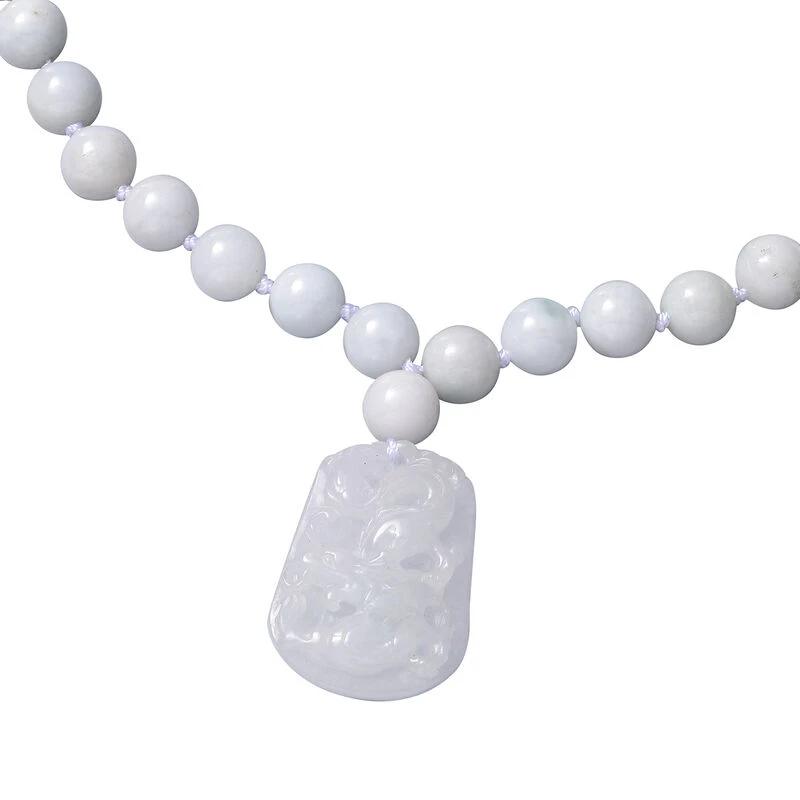 Weiße Jade Halskette 45 Cm 925 Silber Rhodiniert Ca. 413,50 Ct 5 Weiße Jade Halskette 45 Cm 925 Silber Rhodiniert Ca. 413,50 Ct – Bild 3