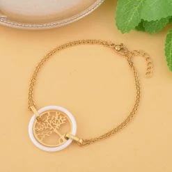 Goldfarbenes Keramik Armband, 18 Cm, Edelstahl, IP-Gelbbeschichtung -Schmuck Shoplc 6345952 1