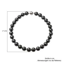 Schwarze Muschelkernperlen-Halskette, Ca. 50 Cm, 925 Silber Rhodiniert -Schmuck Shoplc 6490930 4