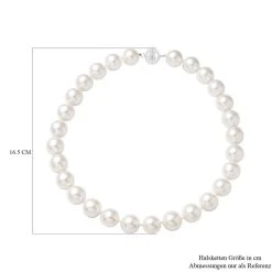 Weiße Muschelkernperlen-Halskette, Ca. 50 Cm, 925 Silber Rhodiniert -Schmuck Shoplc 6490931 3