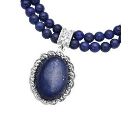 Lapislazuli-Halskette, Ca. 45 Cm, Ca. 127.50 Ct -Schmuck Shoplc 6921702 2