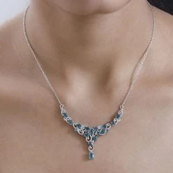 Grandidierit-Halskette, Ca. 45 Cm, 925 Silber Platiniert Ca. 2.90 Ct -Schmuck Shoplc 7010988 2