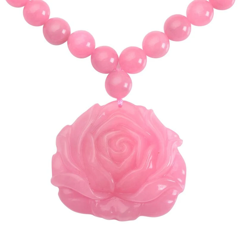 Rosa Jade-Halskette, Ca. 45 Cm, 925 Silber Rhodiniert Ca. 605.00 Ct 6 Rosa Jade-Halskette, Ca. 45 Cm, 925 Silber Rhodiniert Ca. 605.00 Ct – Bild 4