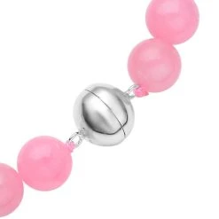 Rosa Jade-Halskette, Ca. 45 Cm, 925 Silber Rhodiniert Ca. 605.00 Ct 12 Rosa Jade-Halskette, Ca. 45 Cm, 925 Silber Rhodiniert Ca. 605.00 Ct -Schmuck Shoplc 7015882 4