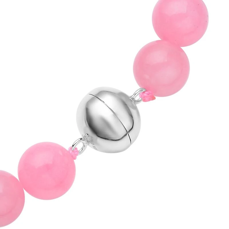 Rosa Jade-Halskette, Ca. 45 Cm, 925 Silber Rhodiniert Ca. 605.00 Ct 7 Rosa Jade-Halskette, Ca. 45 Cm, 925 Silber Rhodiniert Ca. 605.00 Ct – Bild 5