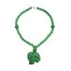 Grüne Jade Halskette, Ca. 45 Cm, 925 Silber Rhodiniert Ca. 770,00 Ct -Schmuck Shoplc 7015885