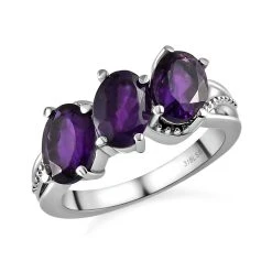 Afrikanischer Amethyst-Ring, (Größe 16.00) Edelstahl, Ca. 2,16 Ct -Schmuck Shoplc 7017355 3